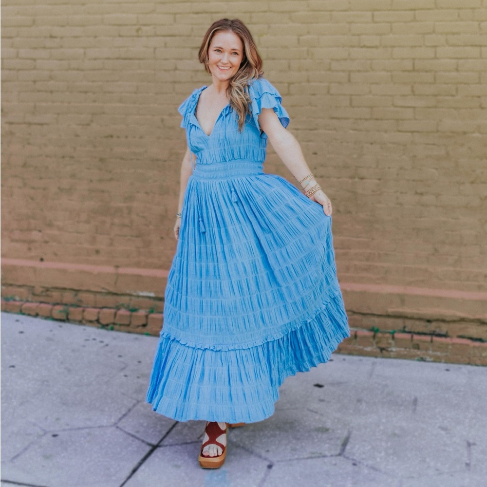 Santana Ankle Dress : Sky Blue